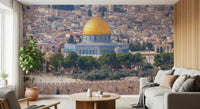 Papel de Parede Mural Vista Arquitetónica da Cúpula Dourada de Jerusalém