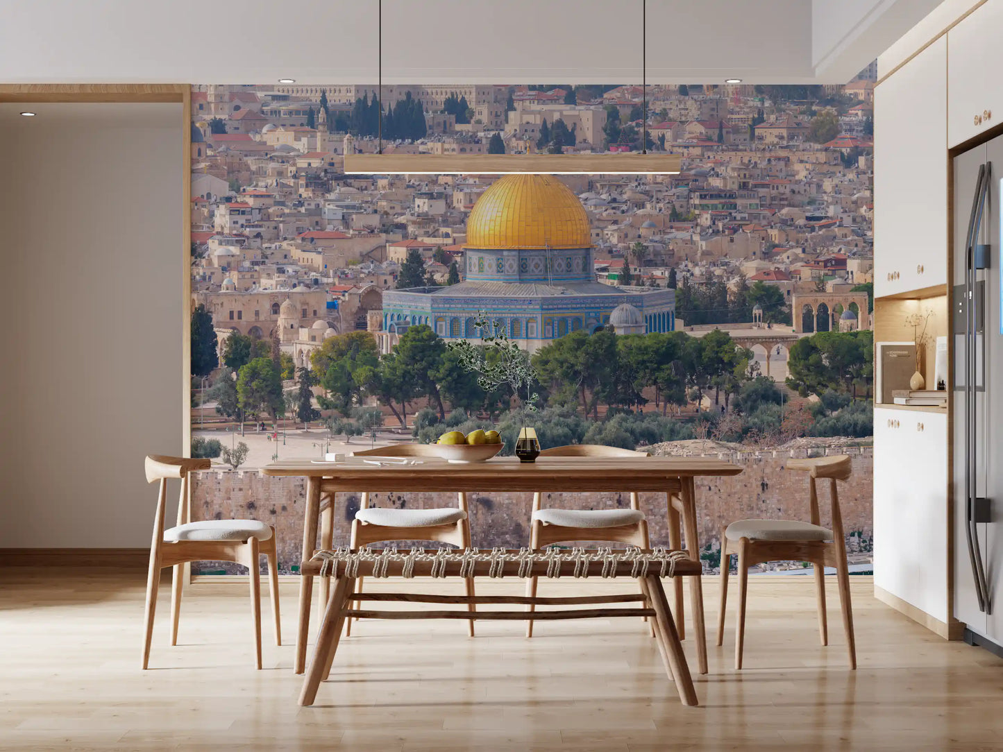 Papel de Parede Mural Vista Arquitetónica da Cúpula Dourada de Jerusalém