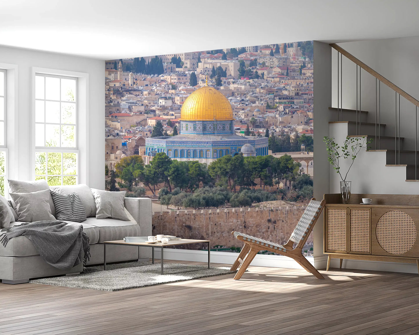 Papel de Parede Mural Vista Arquitetónica da Cúpula Dourada de Jerusalém