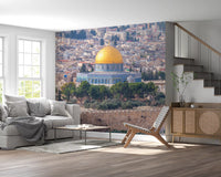 Papel de Parede Mural Vista Arquitetónica da Cúpula Dourada de Jerusalém