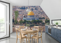 Papel de Parede Mural Vista Arquitetónica da Cúpula Dourada de Jerusalém