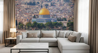 Papel de Parede Mural Vista Arquitetónica da Cúpula Dourada de Jerusalém