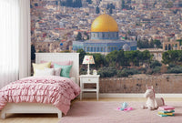 Papel de Parede Mural Vista Arquitetónica da Cúpula Dourada de Jerusalém