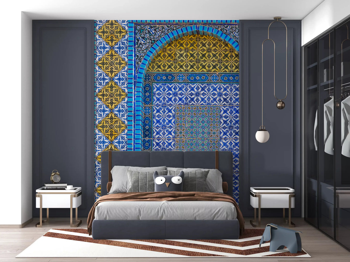 Cobalt Tile Symmetry Wall Mural