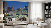 Metropolitan Water Reflection at Dusk Wall Mural
