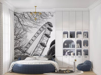 Wandbild mit dem Londoner Wahrzeichen Riesenrad und Laternenpfahl