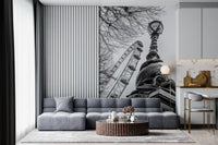 Wandbild mit dem Londoner Wahrzeichen Riesenrad und Laternenpfahl