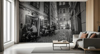 Klassisk Brostensbistro Vægmaleri