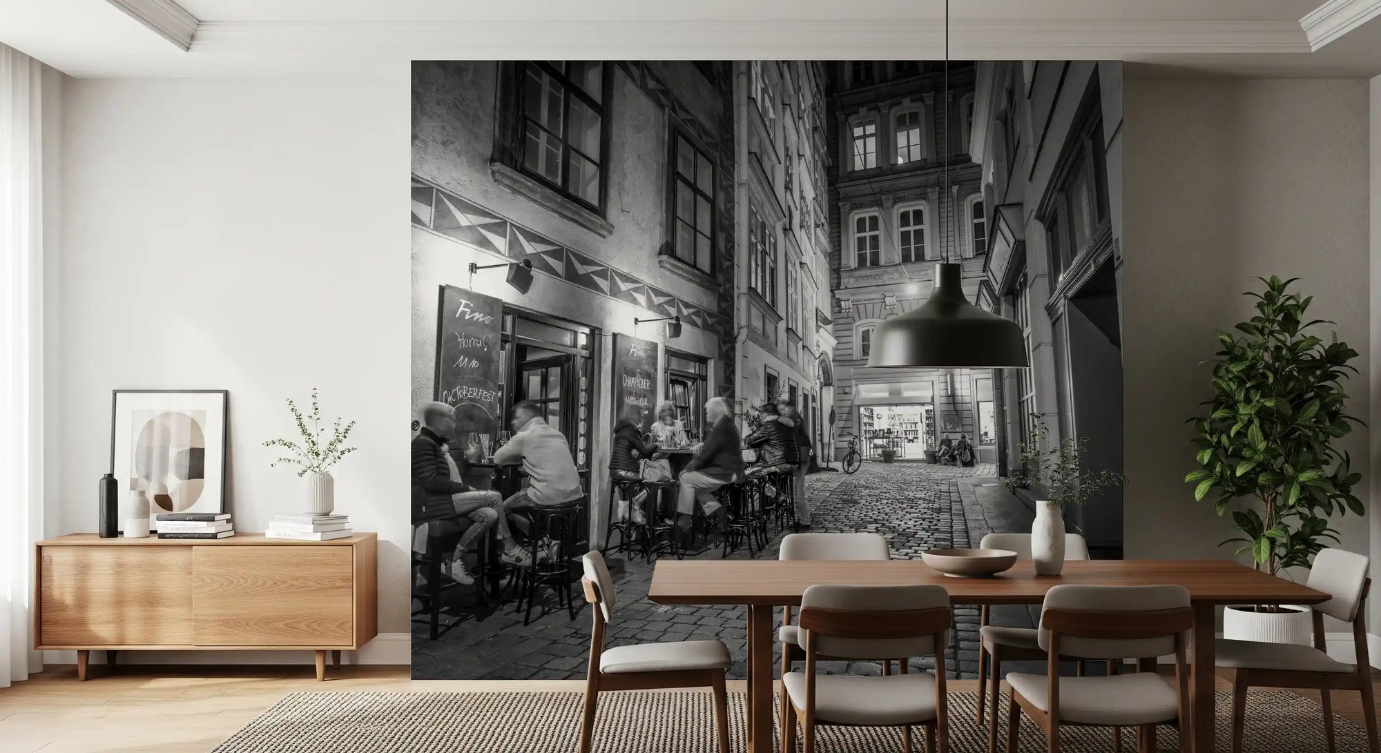 Pictură murală clasică Bistro cu piatră cubică