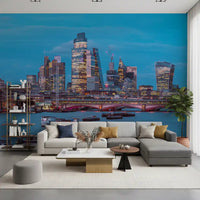 Thames River Urban Twilight Wall Mural