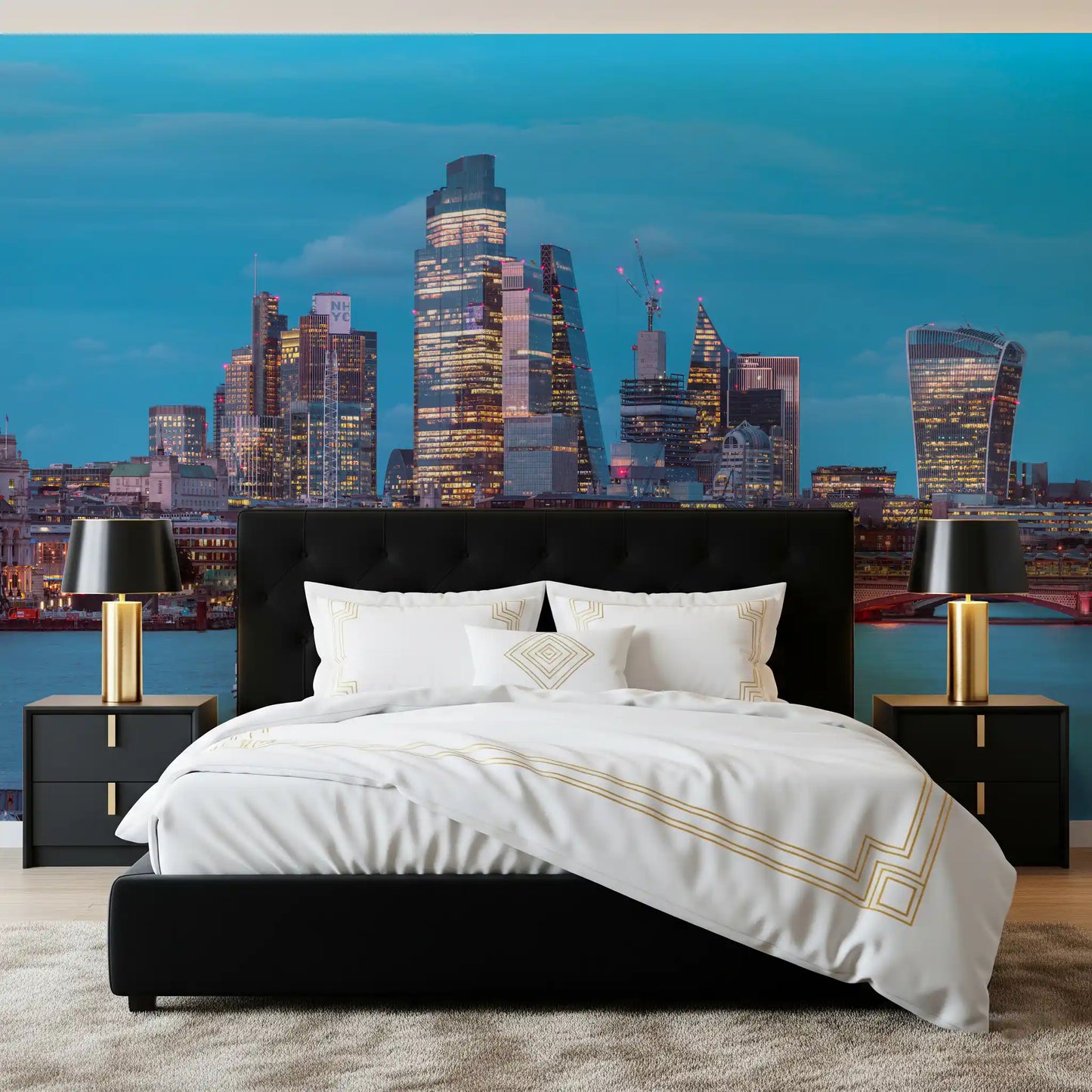 Thames River Urban Twilight Wall Mural