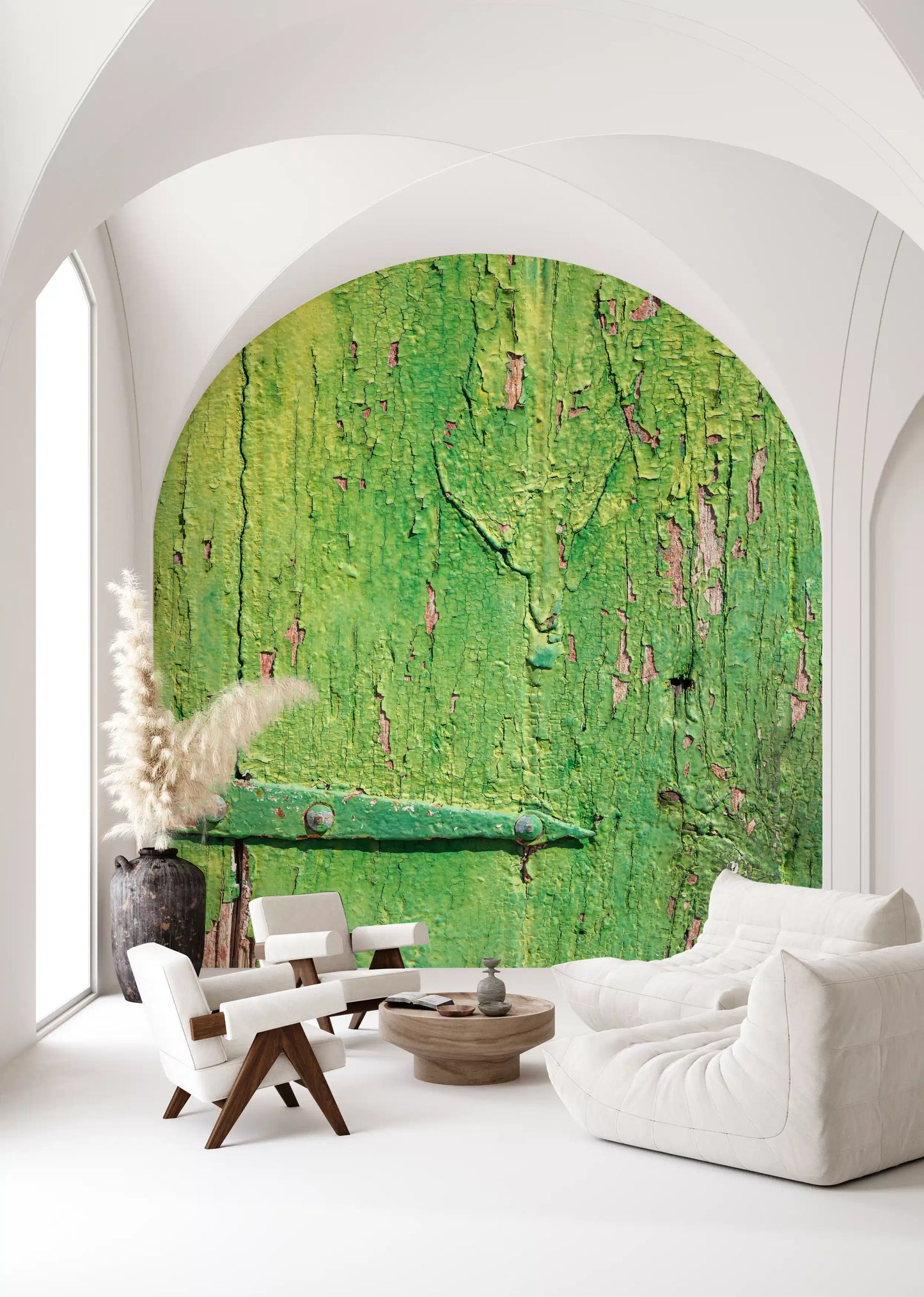 Murale da parete con cerniera in legno verde rustico industriale