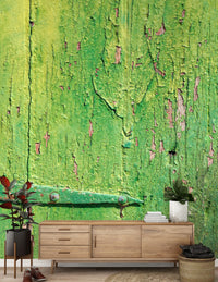 Murale da parete con cerniera in legno verde rustico industriale