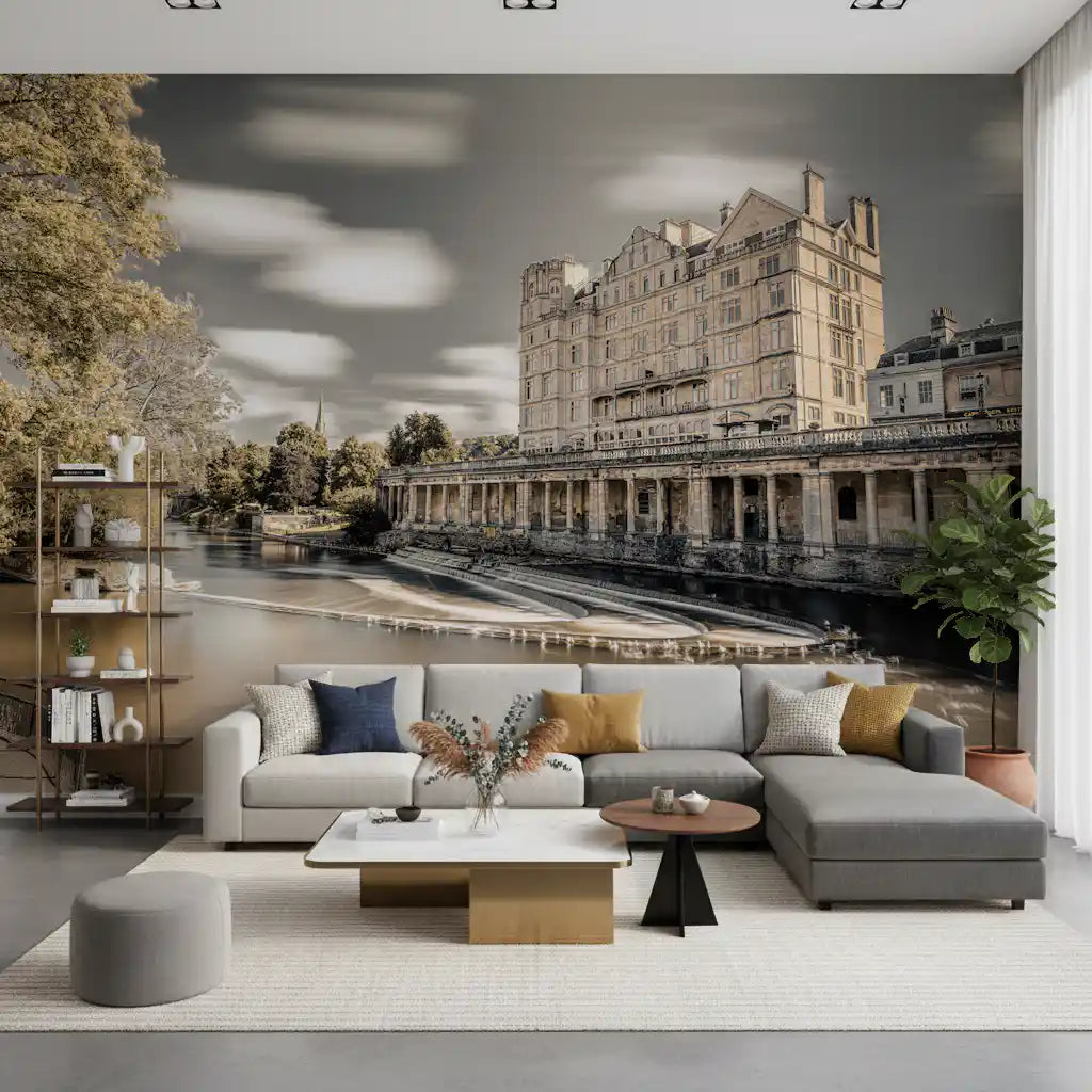 Bath Riverside Arkitektoniske Arv Vægmaleri