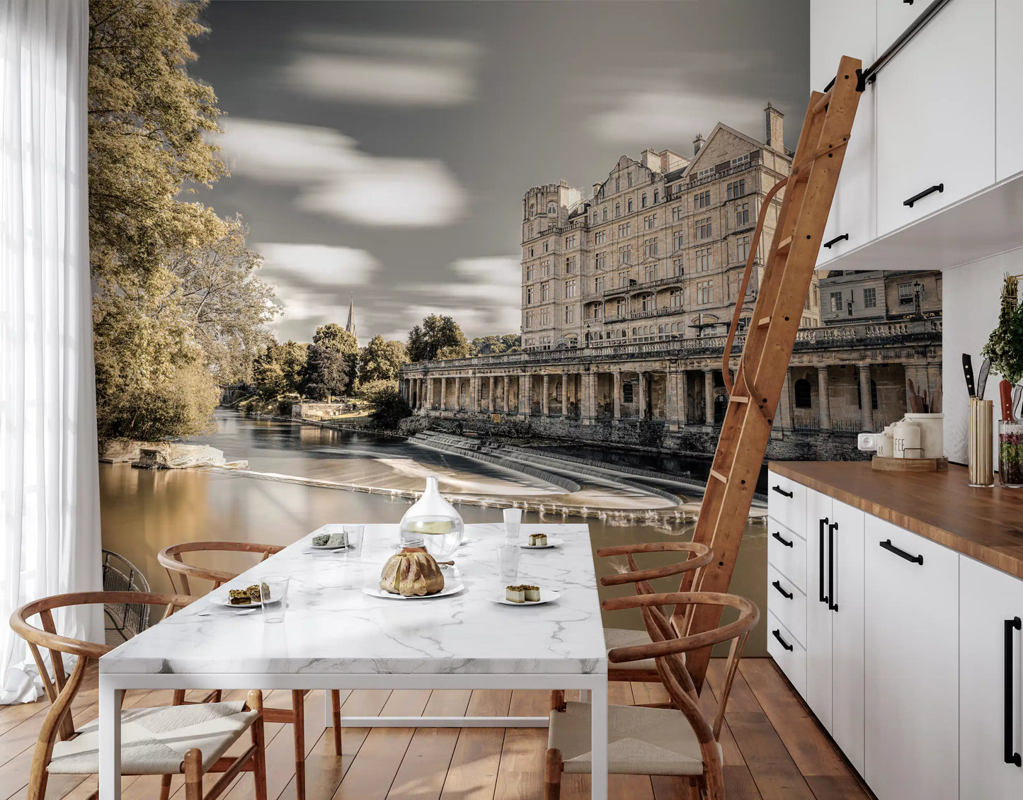 Bath Riverside Arkitektoniske Arv Vægmaleri