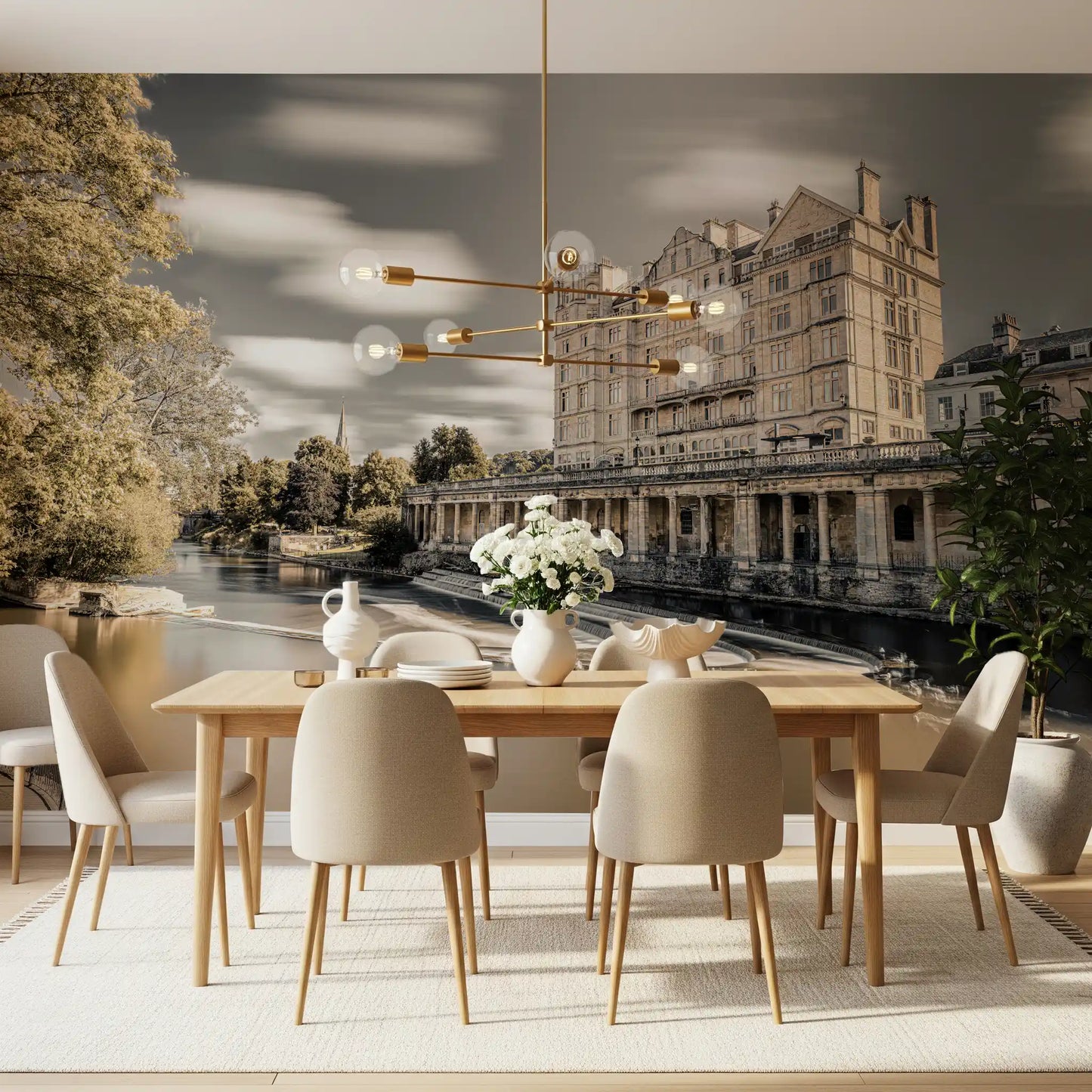 Bath Riverside Arkitektoniske Arv Vægmaleri