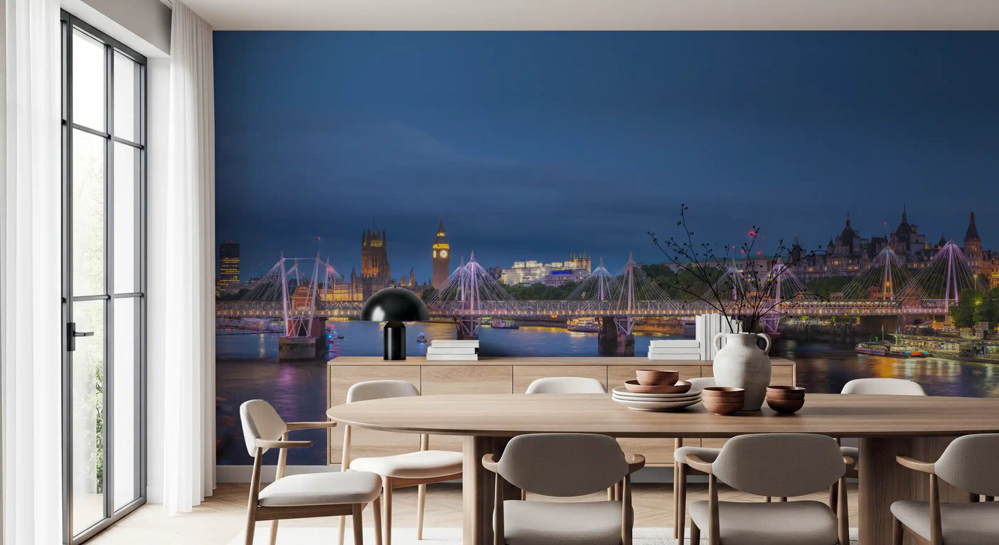 Evening Thames Cityscape Panorama Wall Mural