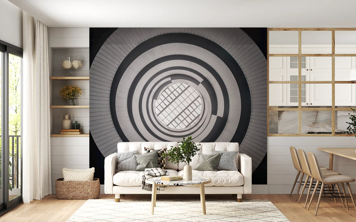 Concentric Skylight Perspective Wall Mural