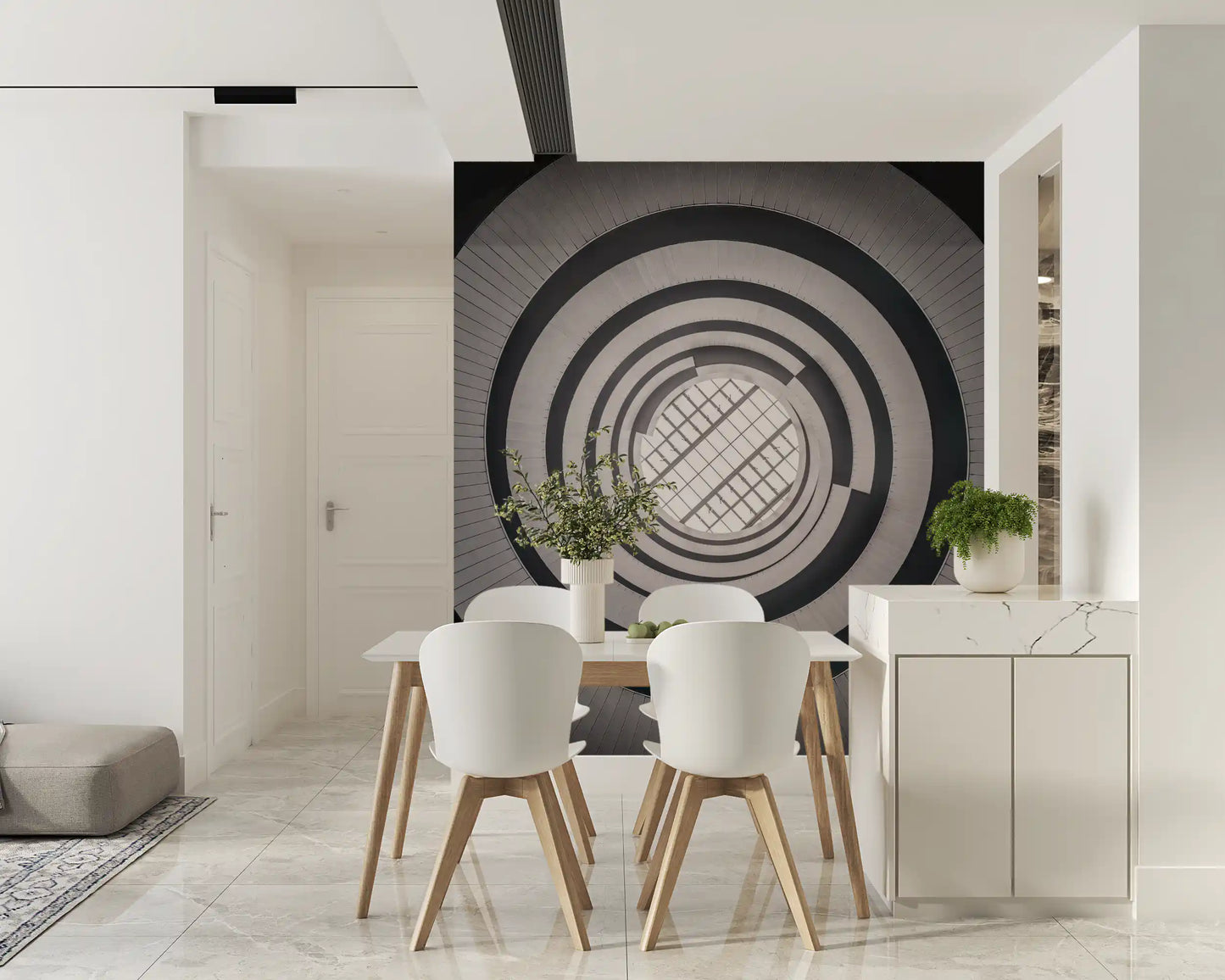 Concentric Skylight Perspective Wall Mural