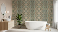 Peach & Sage Contemporary Abstract Botanical Wallpaper - AMBER DESIGN  Wallpaper⁠