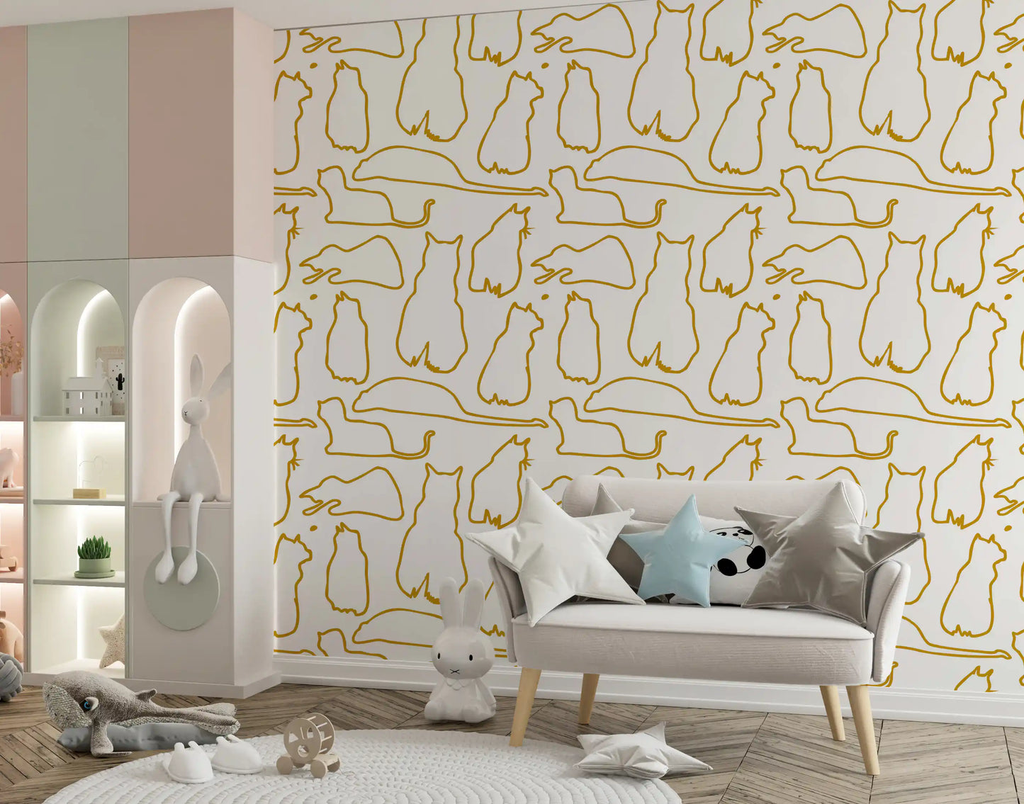 Munki and the Spot - Mustard Wallpaper⁠