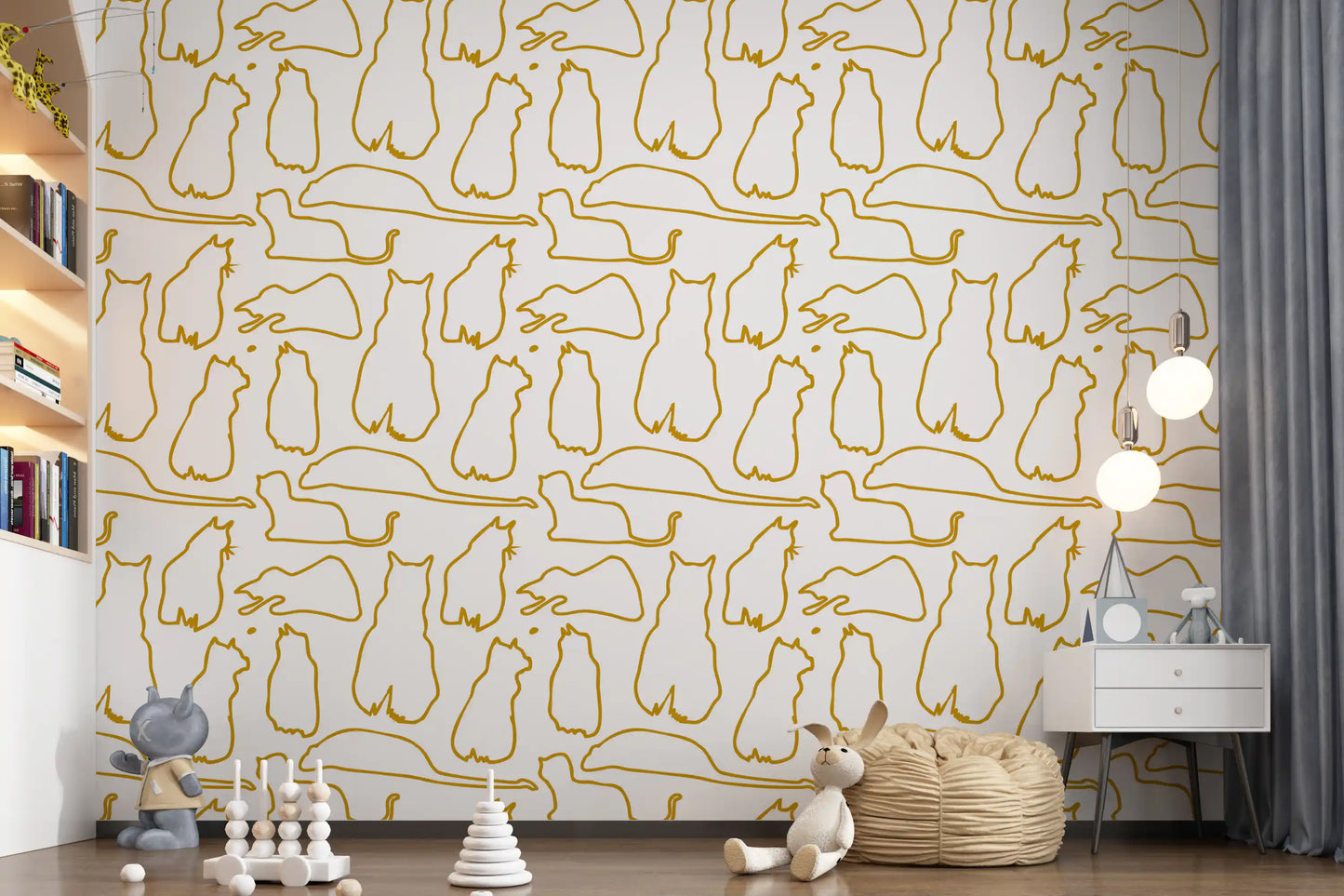 Munki and the Spot - Mustard Wallpaper⁠