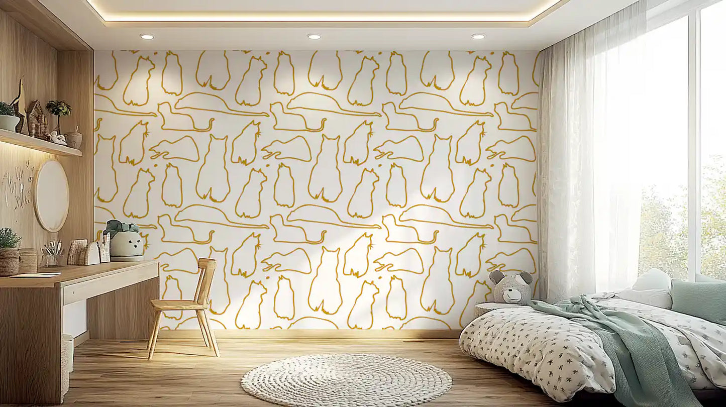 Munki and the Spot - Mustard Wallpaper⁠