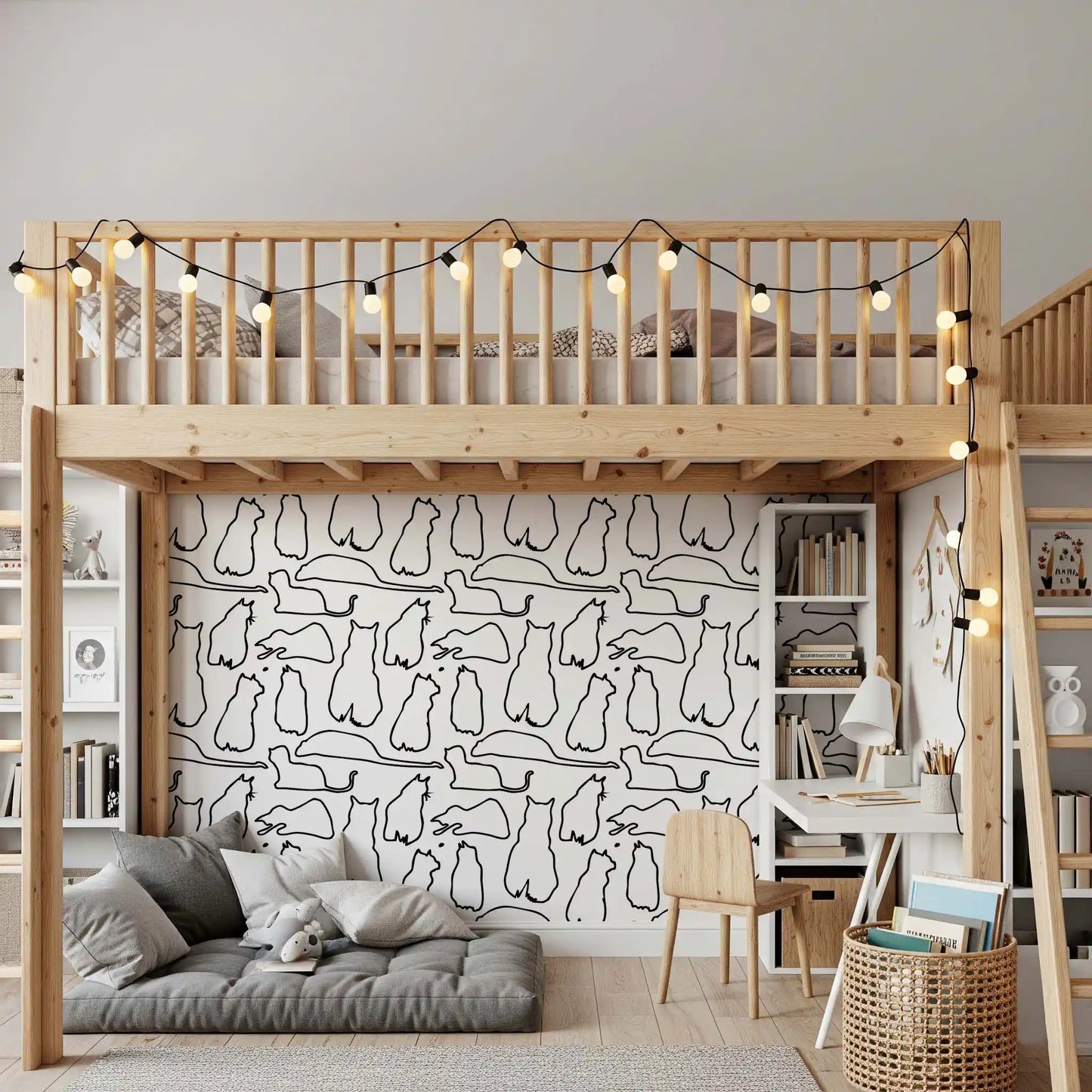 Munki and the Spot - Black & White Wallpaper⁠