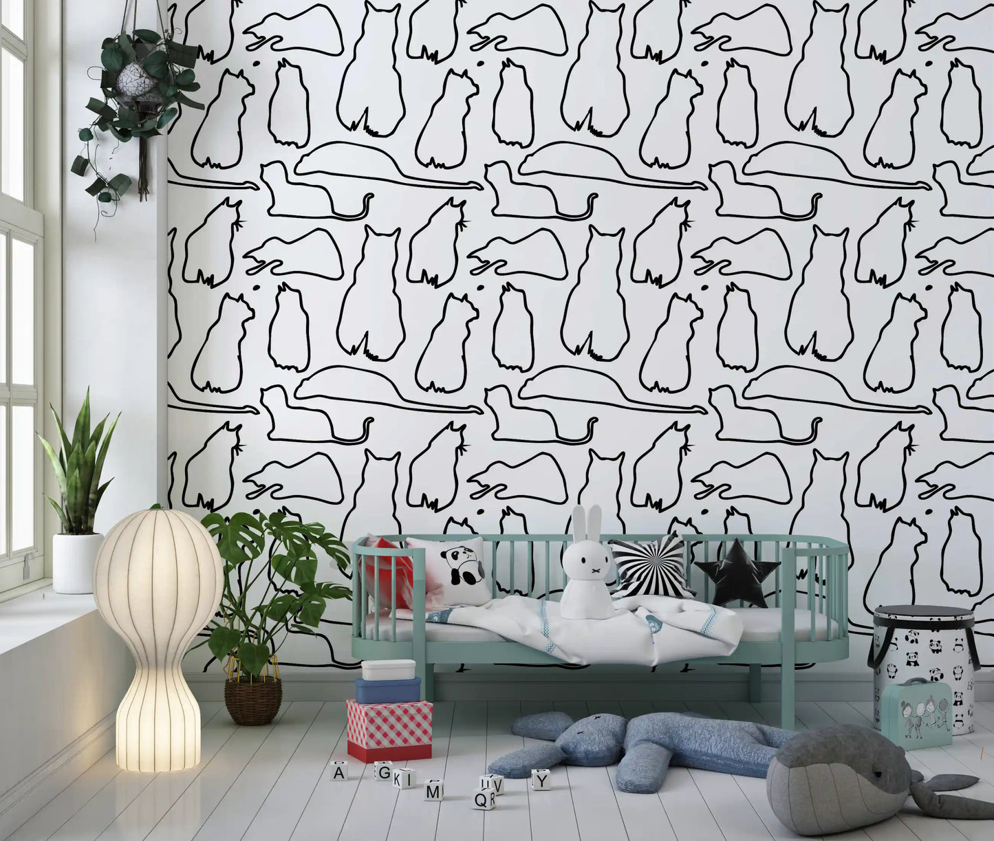 Munki and the Spot - Black & White Wallpaper⁠