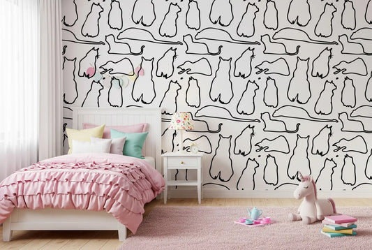 Munki and the Spot - Papier peint noir et blanc⁠