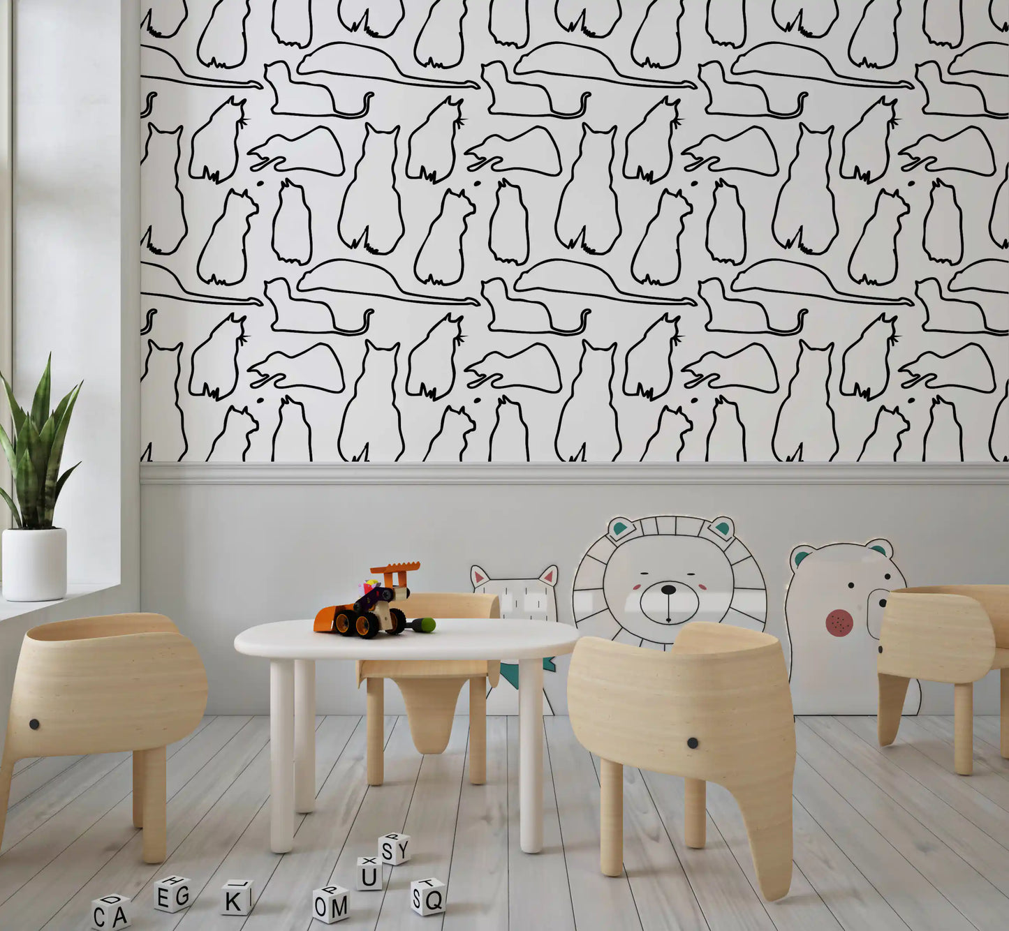 Munki and the Spot - Black & White Wallpaper⁠