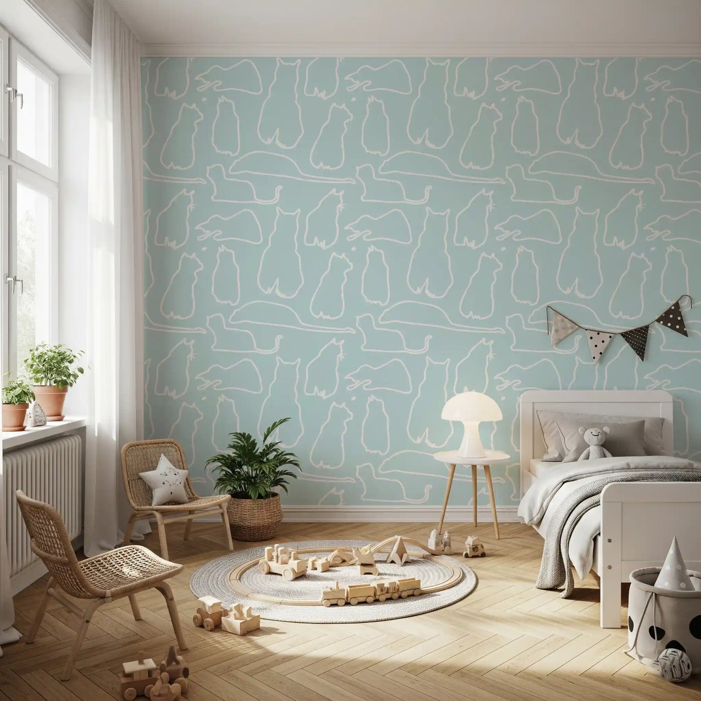 Munki and the Spot - Water & White Wallpaper⁠