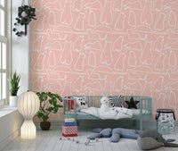 Munki and the Spot - Blush Pink Wallpaper⁠