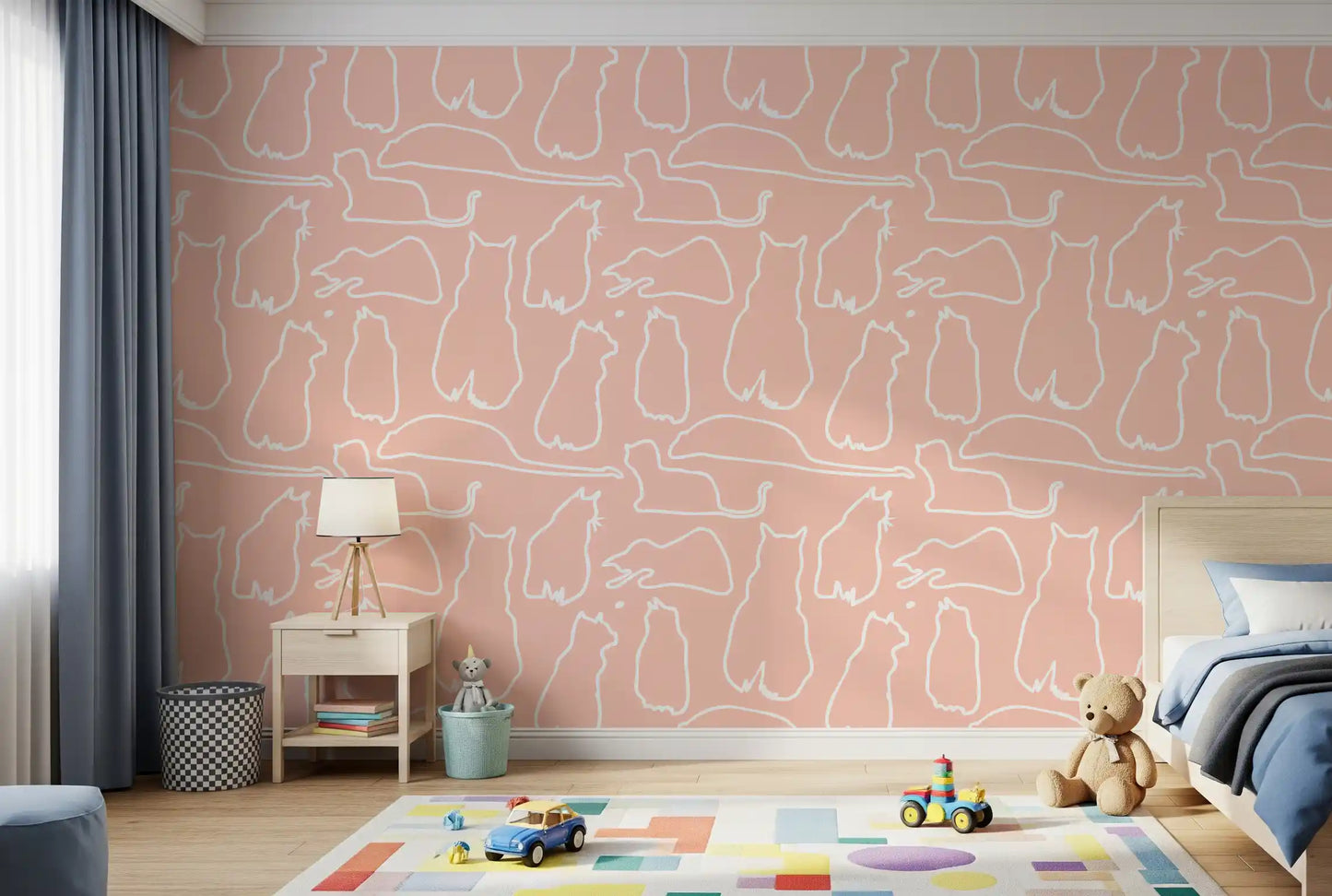 Munki and the Spot - Blush Pink Wallpaper⁠