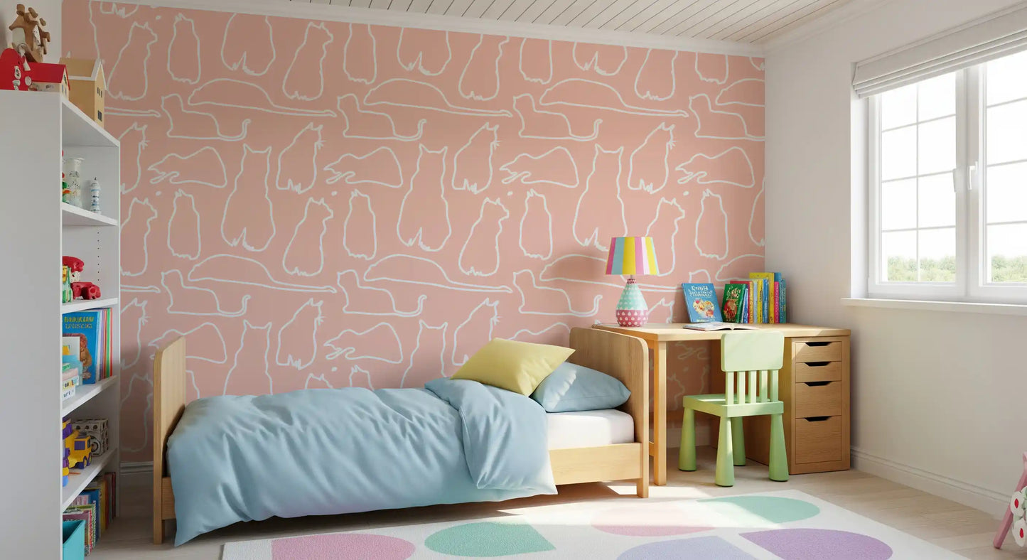 Munki and the Spot - Blush Pink Wallpaper⁠