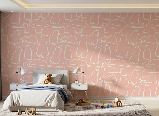 Munki and the Spot - Papier peint rose blush⁠