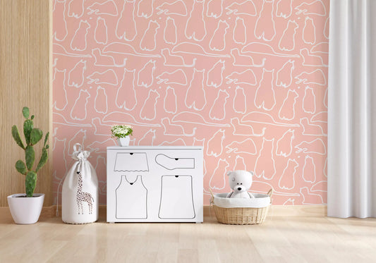 Munki and the Spot - Papier peint rose blush⁠