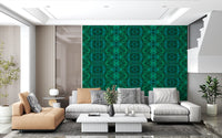 Emerald Green Geometric Lattice Wallpaper - AMBER DESIGN wallpaper Wallpaper⁠