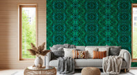 Emerald Green Geometric Lattice Wallpaper - AMBER DESIGN wallpaper Wallpaper⁠