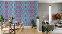 Magenta & Turquoise Abstract Ornamental Lattice Wallpaper - AMBER DESIGN Wallpaper Wallpaper⁠