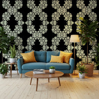 Ivory & Black Floral Vine Wallpaper -  CARDAMINE DESIGN  Wallpaper⁠