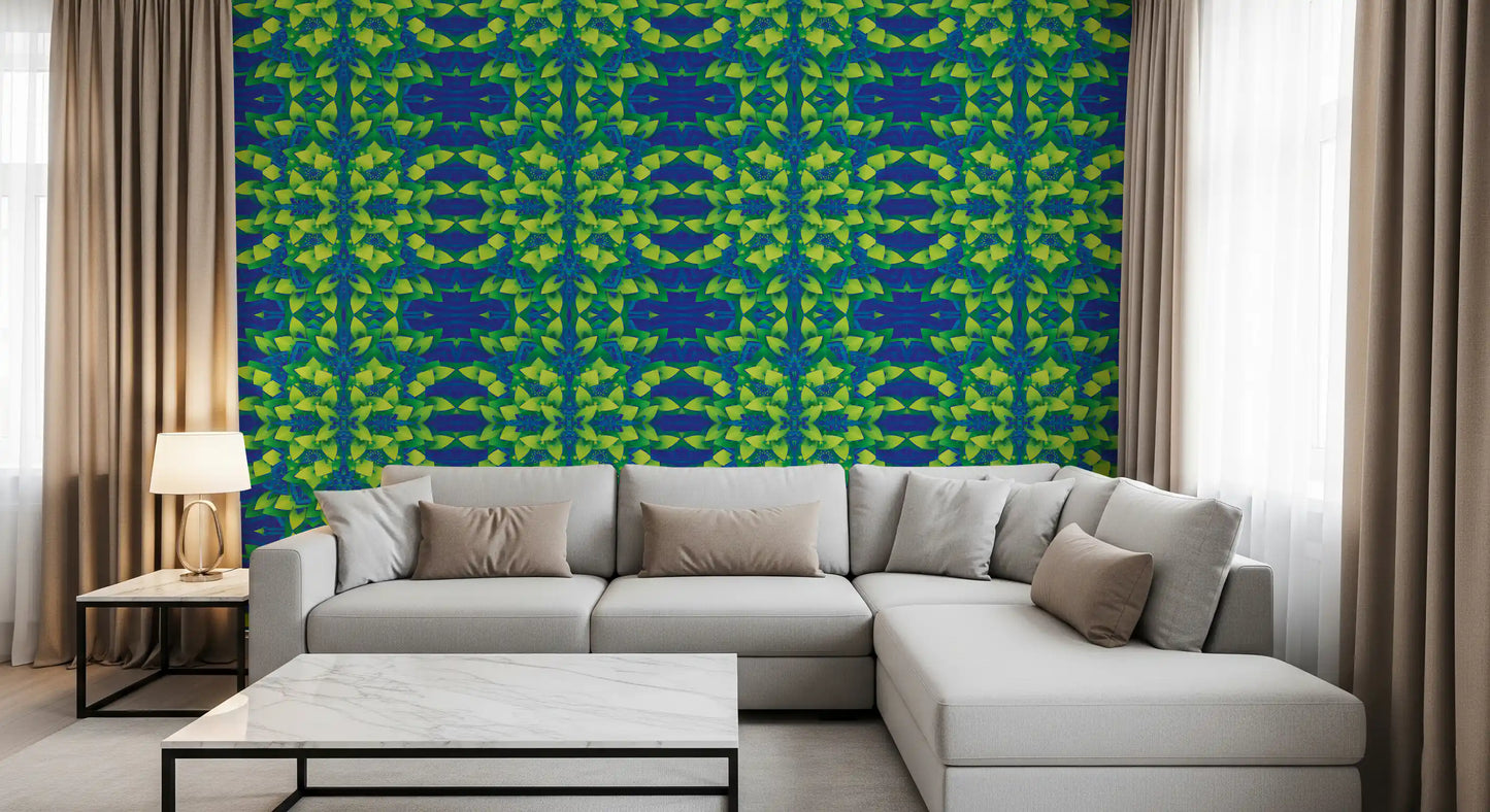 Tapete Electric Lime Geometric Bloom – IKEBANA DESIGN Tapete⁠
