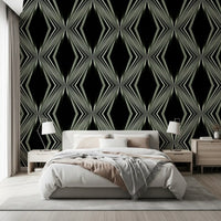 Schwarz-weißes geometrisches Diamantprisma – MALCOLM Tapete