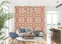 Papier peint ANDORRA Carreau ornemental contemporain orange et rouge
