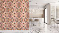 Papier peint ANDORRA Carreau ornemental contemporain orange et rouge