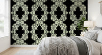 Schwarz & Elfenbein Diamantblumen-Gitter – CARDAMINE Tapete⁠