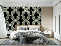 Schwarz & Elfenbein Diamantblumen-Gitter – CARDAMINE Tapete⁠