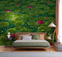 Magical Lily Pond Wall Mural