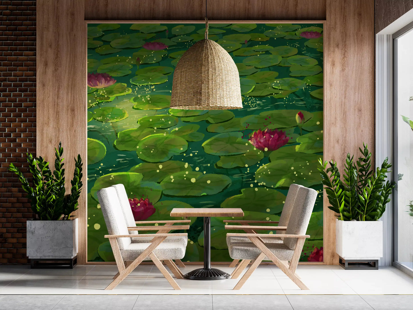 Magical Lily Pond Wall Mural