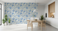 Trailing Indina Floral - Light Blue and Beige Wallpaper Wallpaper⁠
